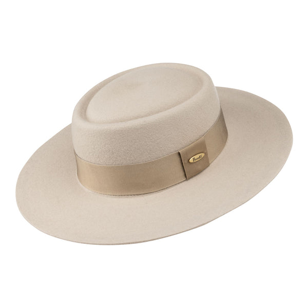 Bronte-Ceylan wool felt boater hat with straight brim