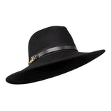 Bronte wool felt Fedora hat for women- Frederique - black