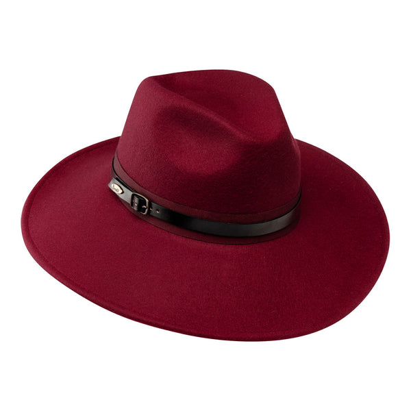 Bronte wool felt Fedora hat for women- Frederique - wine