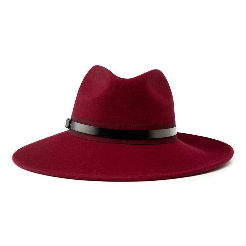 Bronte wool felt Fedora hat for women- Frederique - wine