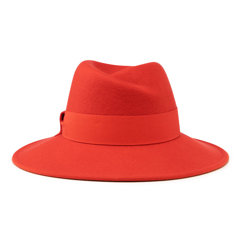Expressive Fedora Hat for women-Gloria-Orange felt – Bronteshop