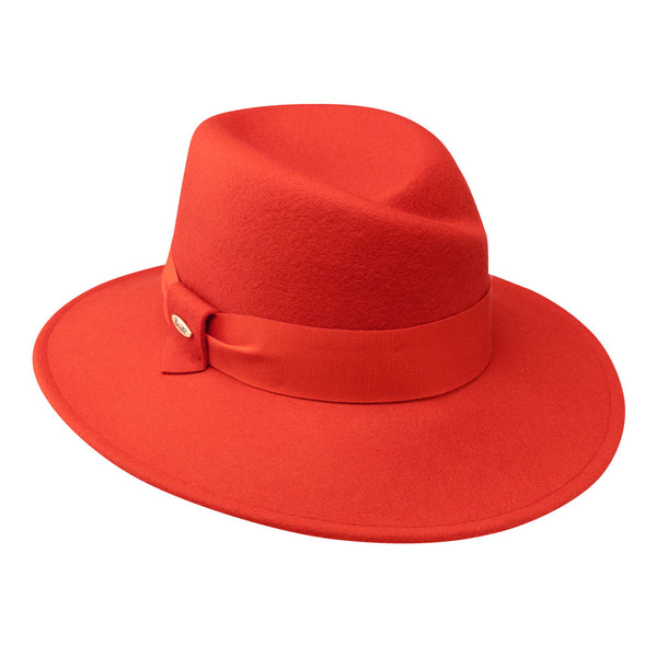 Bronte-Gloria-new wool felt fedora hat in orange