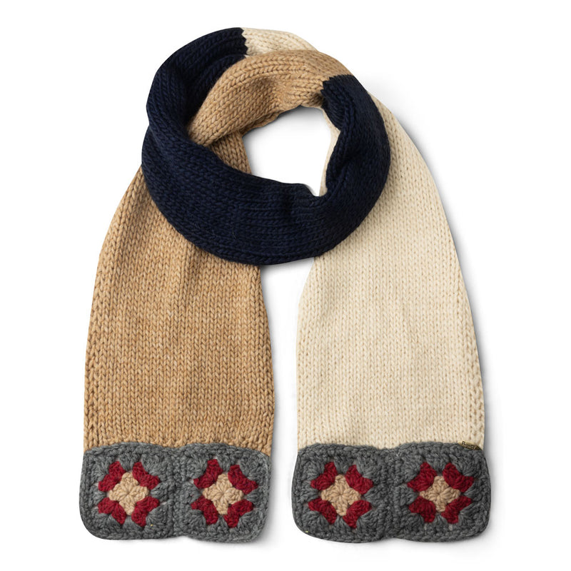 Scarf - Grete - camel/navy