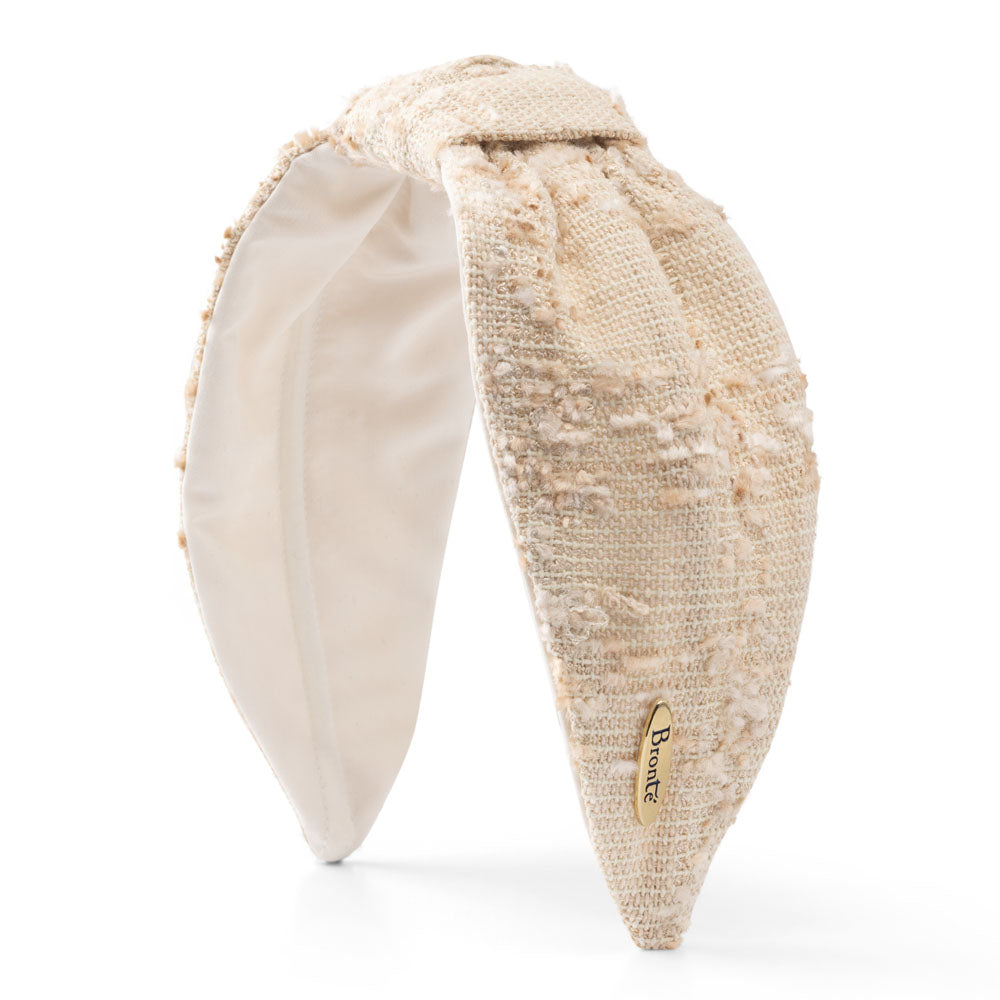 elegant hairband Rose- beige & vanilla Linton Tweeds