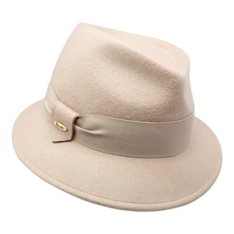 BRONTE- Trilby felt hat for women, JADE, in beige ivory