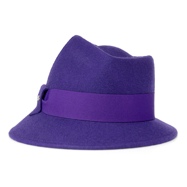 Bronte- Jade-wool felt trilby hat style-purple