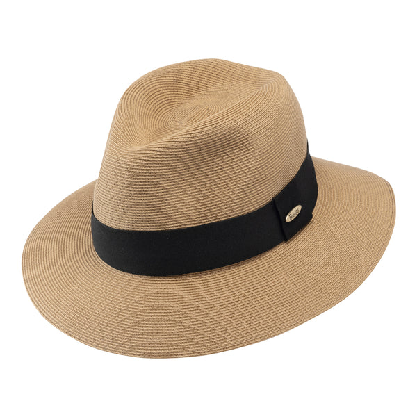 Bronte- straw fedora hat- Josephine in camel tone, SPF50, OSFA