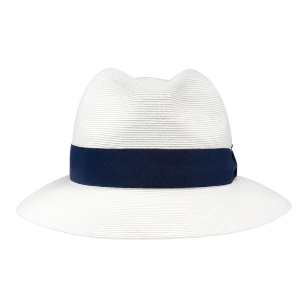 Bronte-Josephine, summer straw fedora hat for women, white, OSFA, SPF50