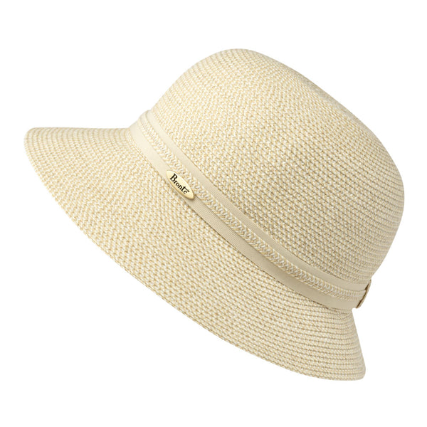 Mini size sun hat Julia for women with extra small head sizes, in beige , SPF50
