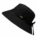 Bronté hats- Karin - Wide brim hat - Linen sun hat - Black - UPF50
