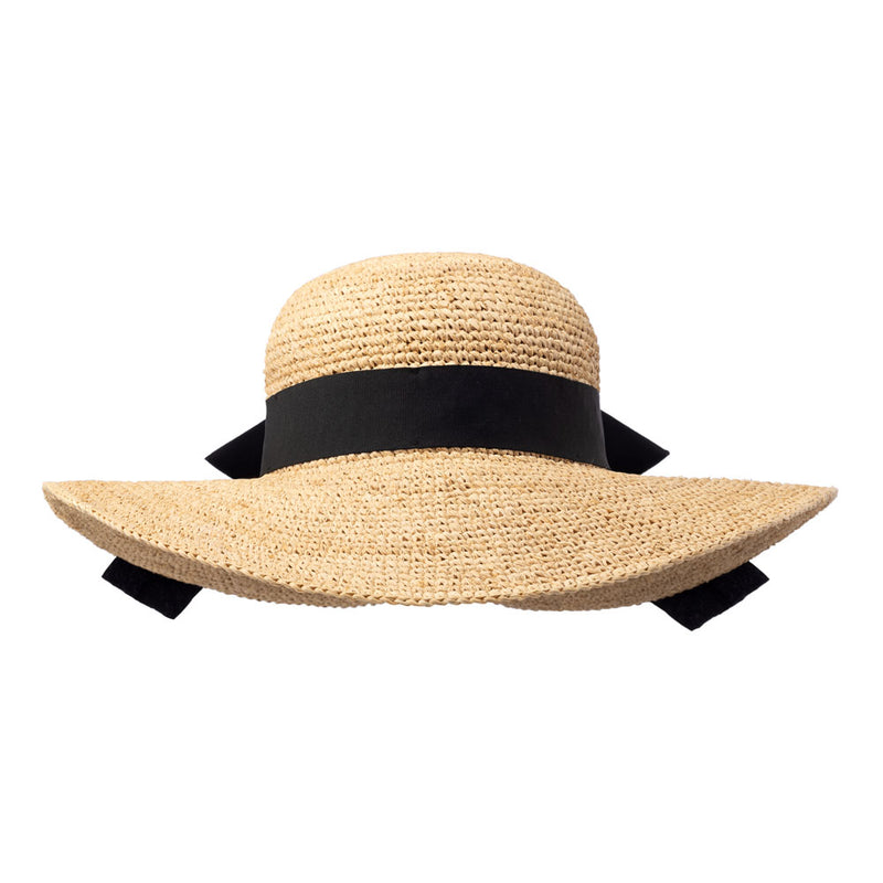 Wide brim hat - Mandy - natural/black