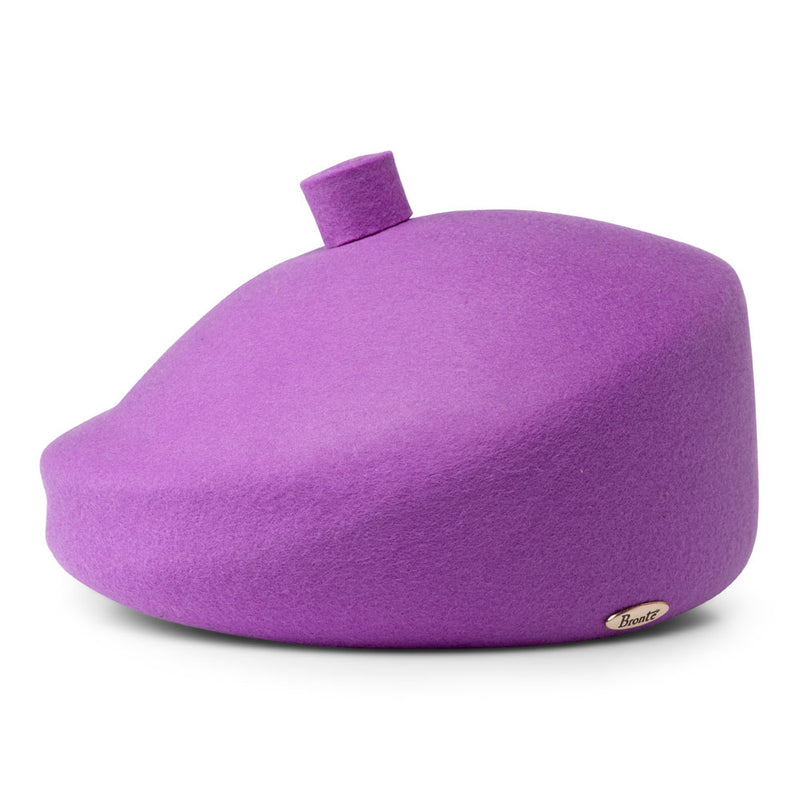 Bronte-Mare/B graphic wool felt beret in orchid lilac