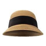 Bronté hats - cloche hat Miley - Camel / Black ribbon