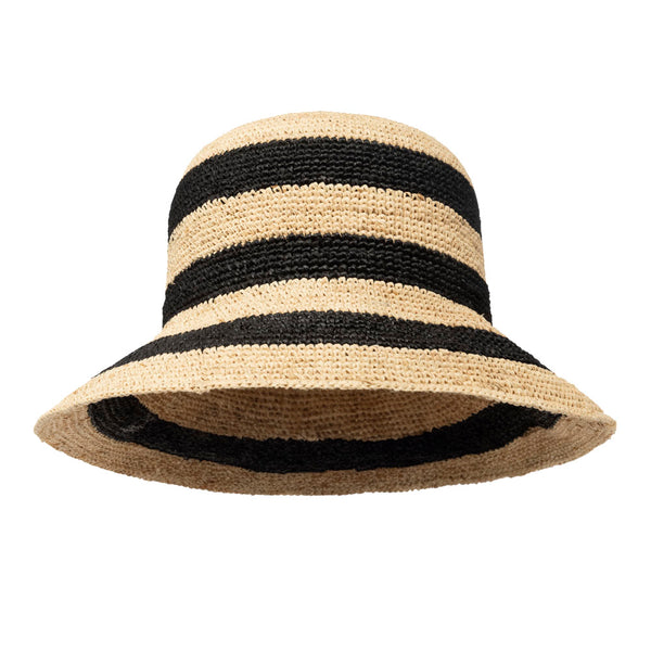 Cloche hat - Mindy - naturel - black