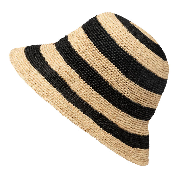 Bronte-Mindy-raffia-sun hat in black & natural