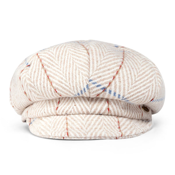 Bronte-Romee-balloon cap for women in winter ivory and camel hues
