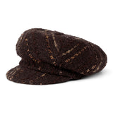 Bronte-Romee-baker boy cap in brown camel-balloon cap for women