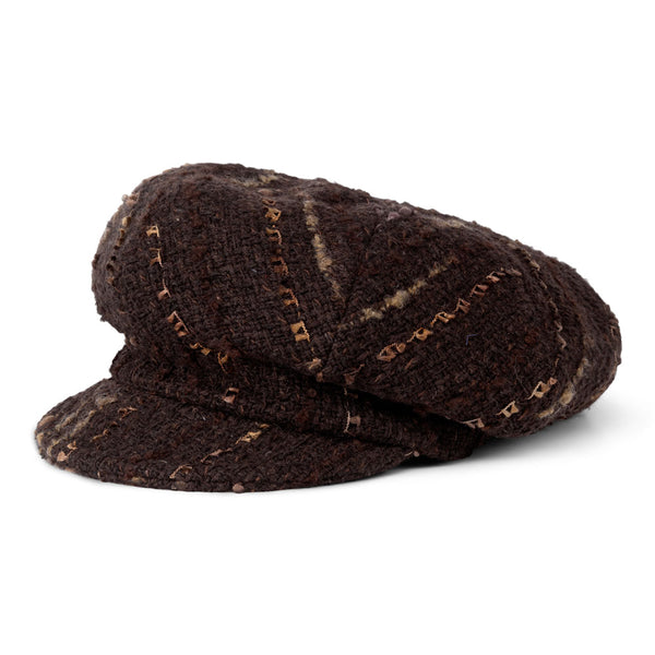 Bronte-Romee-baker boy cap in brown camel-balloon cap for women