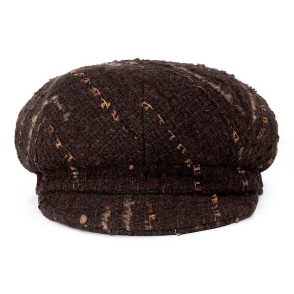 Bronte-Romee-baker boy cap in brown camel-balloon cap for women