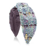 Headband Linton Tweeds - Rose - Purple / Green