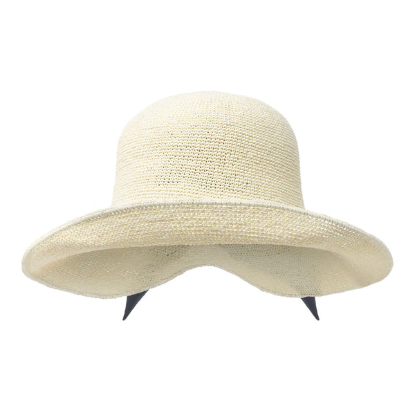 Bronte-Sandy sun hat in ivory with large black bow