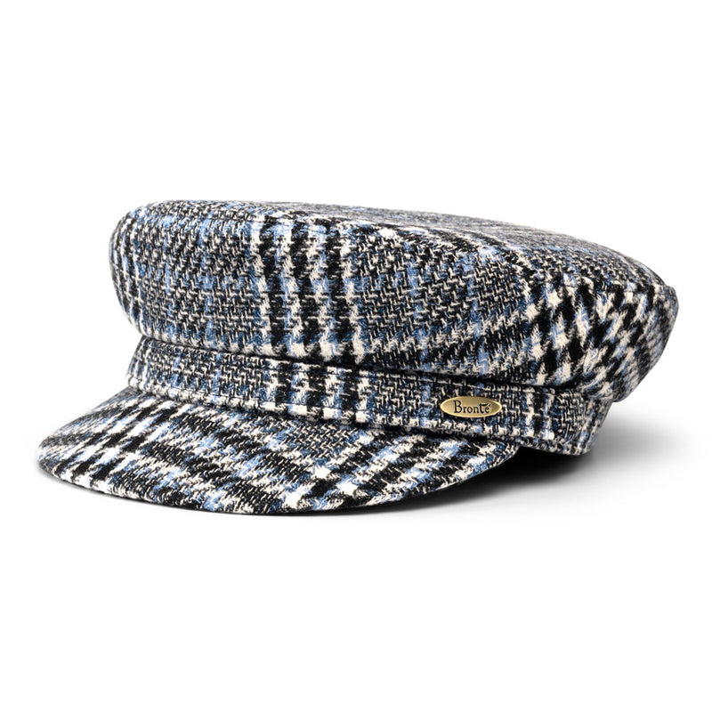 Bronte- Shipper -sailonr cap for women, black/white/blue fabric

