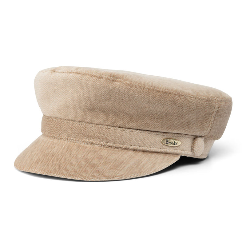 Cap - Shipper- camel - herringbone - velvet