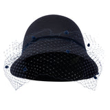 Bronte-Sophia hcloche hat with veil in blue