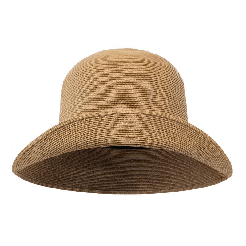 Bronte -rollable straw cloche hat Southwest in camel, SPF50,OSFA