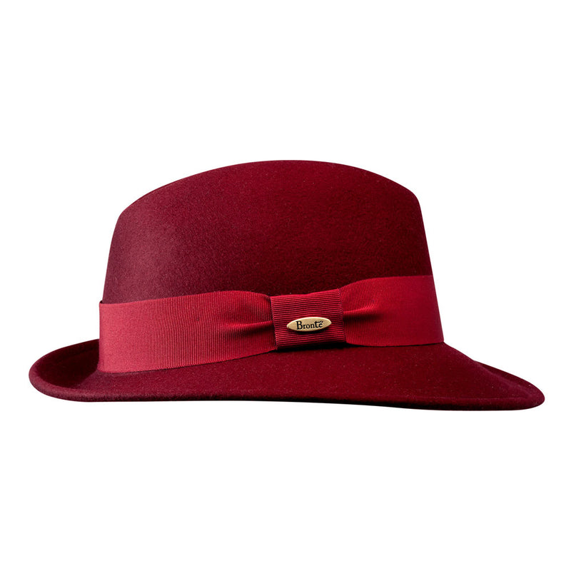 Trilby hat  - Tinka - burgundy red