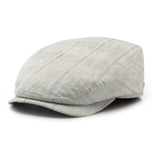 Bronte-Tommy-grey cotton -unisex summer peaked flat cap