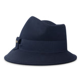 Bronté hats - Trilby hat - Jade - Navy - asymmetrical - wool 