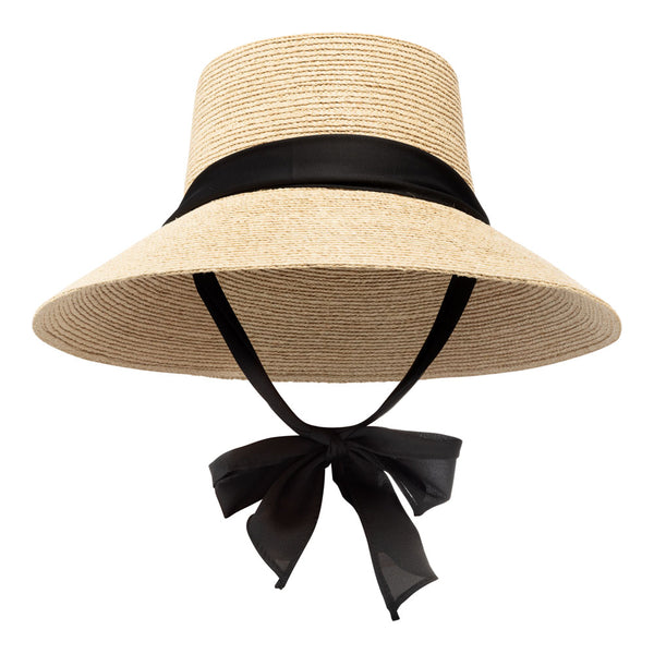 Vera,wide brim scarf hat, made of natural straw,SPF50 – Bronteshop