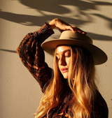 Bronte -Boater hat - Bailey B - with straight brim - colour beige