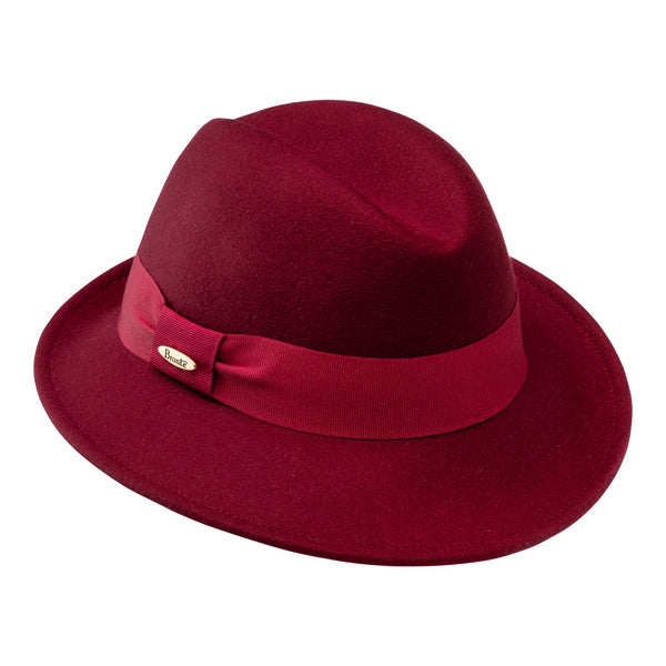 Trilby hat  - Tinka - burgundy red