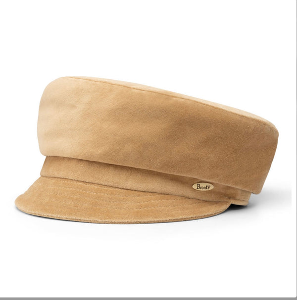 Ella-camel-velvet-cap-for women