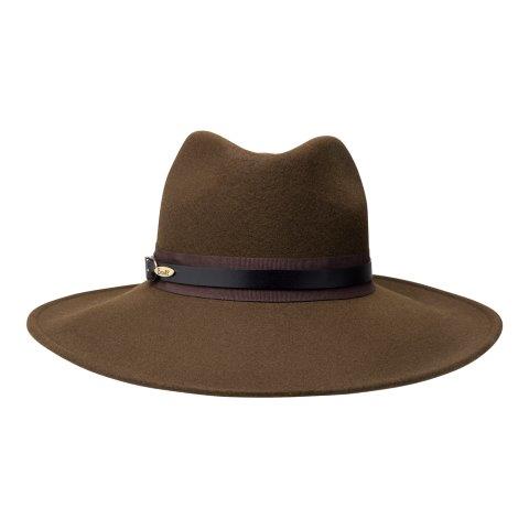 Bronte- wool felt fedora hat for women- Frederique- tobacco brown-sidesweep