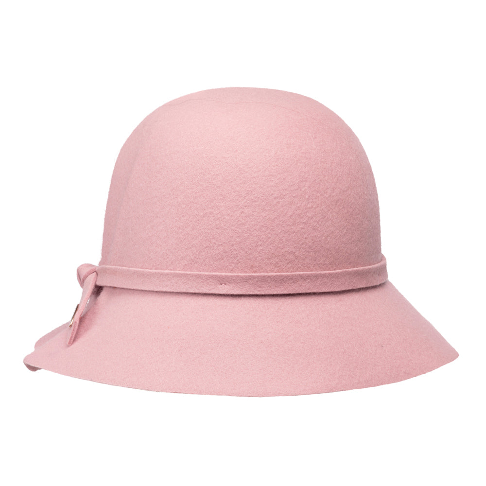 Judy - charming pink wool felt cloche hat for women – Bronteshop