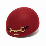 Bronté- Retro beret Kate - Deep red - Woolfelt - Buckle detail 