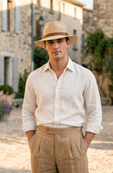Crochet Panama Fedora hat - Jasper - Stone