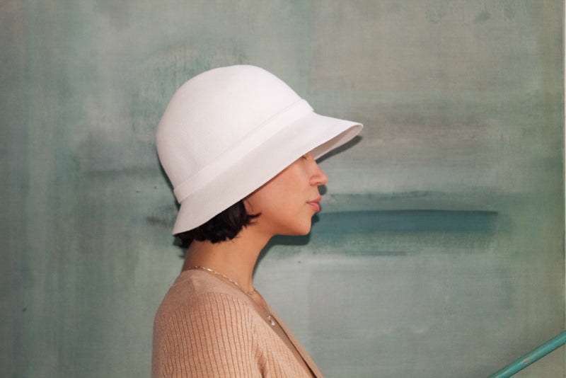 Cloche hat - Diana - White - Travel Hat