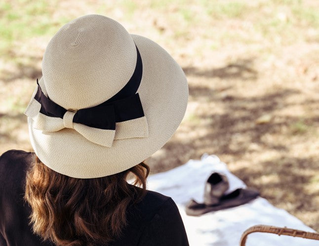 Chloé-wide brim sun hat-grey-OSFA-packable travel hat – Bronteshop