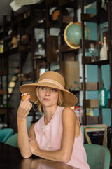 Wide Brim Hat - Francis - Camel