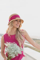 Bronte hats - Wearing cloche hat Kim - Natural Pink