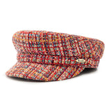 Bronte cap Shipper in multicolour red Linton fabric -all season cap