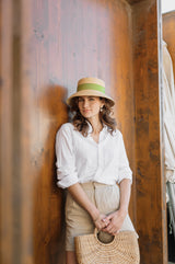 Lampshape hat - Vita - Natural/ Green