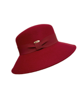Bronté hats - Vita Lampshape hat - Wool felt - Ribbon - Bucket hat - Wine red