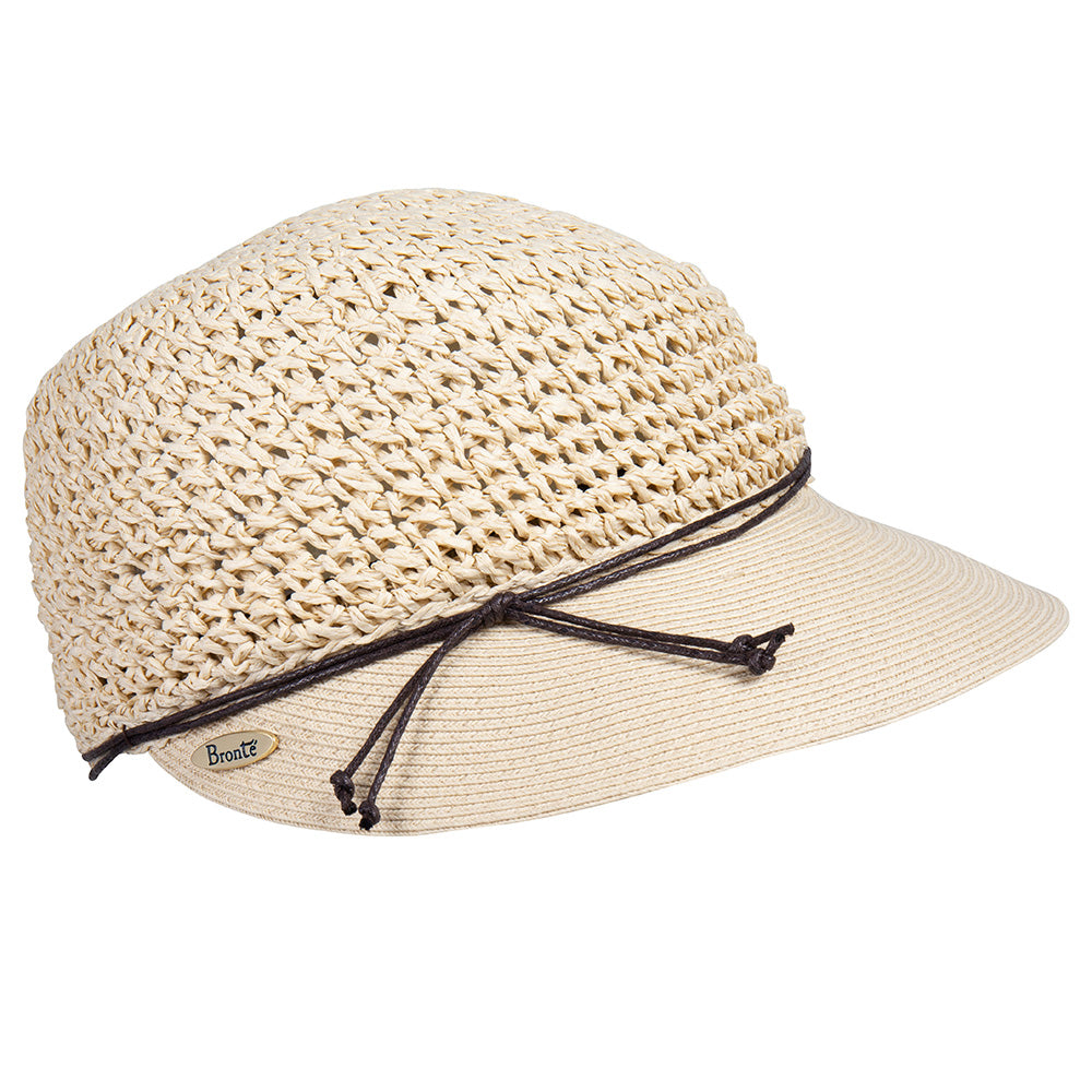 Emma-summer straw visor cap for women-natural hue, OSFA – Bronteshop