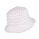 Bronte-summer Bucket hat -  Matt - white/pink