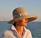 Bronte -Wide brim sun hat - Birtha - pale grey- SPF50